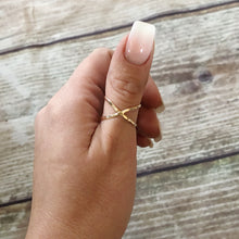Load image into Gallery viewer, Gold Filled Cross X Ring