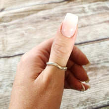Load image into Gallery viewer, Crystal Wave Ring - Sterling Silver Stacking Ring