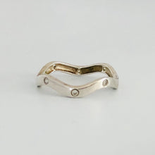 Load image into Gallery viewer, Crystal Wave Ring - Sterling Silver Stacking Ring