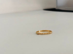 Gold Filled Beaded Band Ring - Gold Bead Stacking Ring