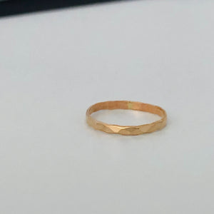 Gold Filled Diamond Cut Band Ring - Gold Stacking Ring