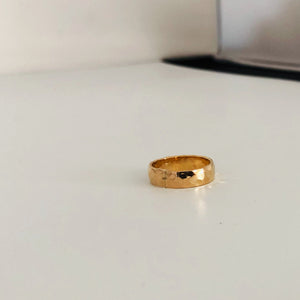 Gold Filled Hammered Band Ring - Gold Stacking Ring