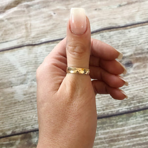 Gold Filled Hammered Band Ring - Gold Stacking Ring
