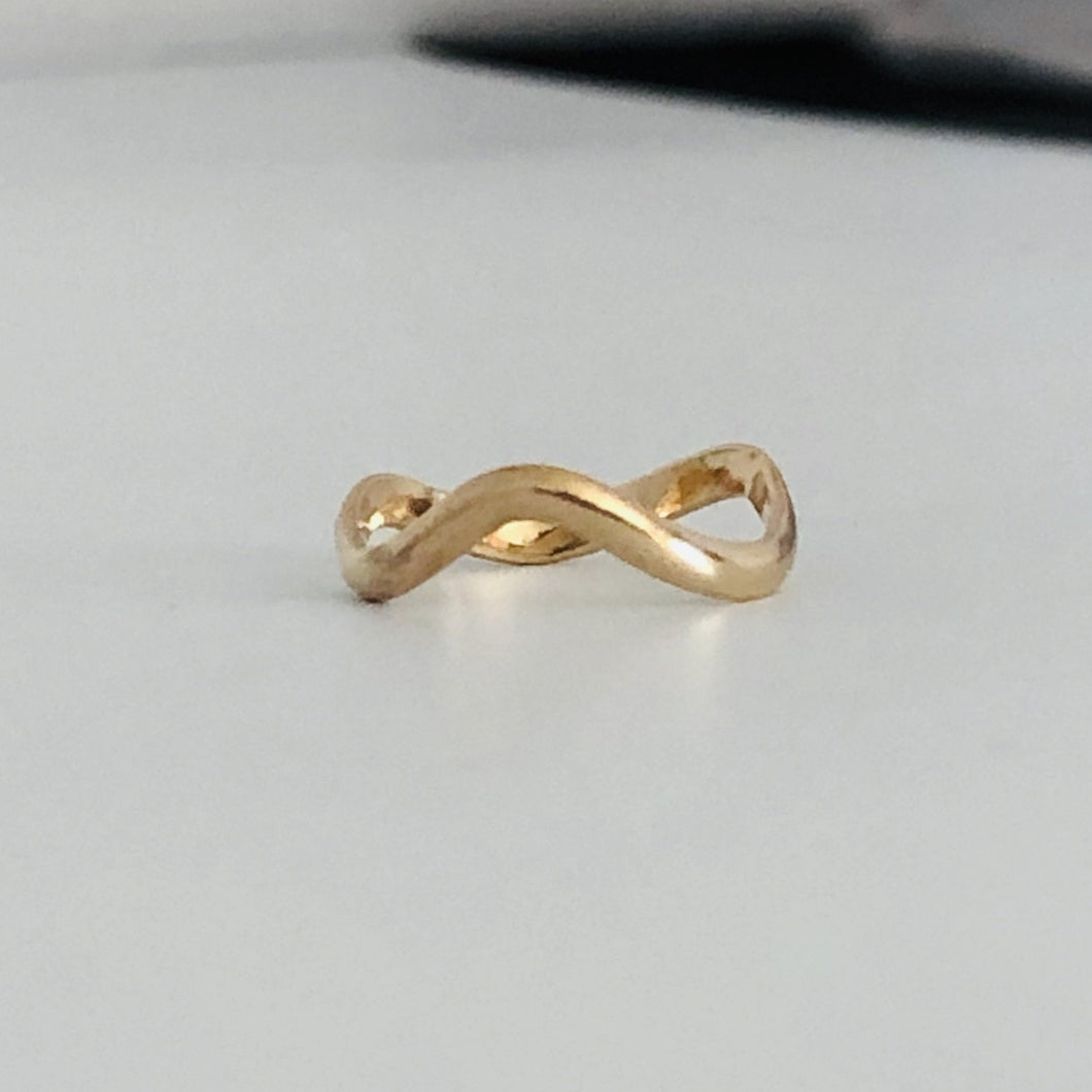 Gold Filled Wave Band Ring - Gold Stacking Ring