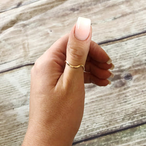 Gold Filled Wave Band Ring - Gold Stacking Ring