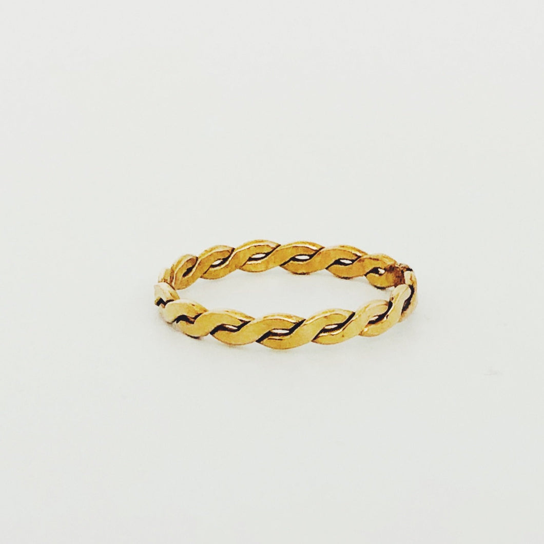 Gold Filled Braid Ring - Gold Stacking Ring