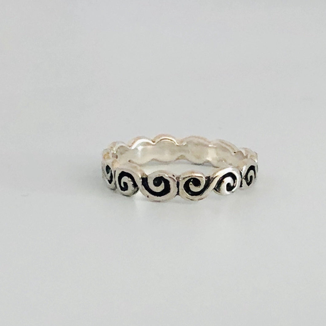 Silver Swirl Ring - Sterling Silver Stacking Ring