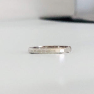 Diamond Cut Ring - Sterling Silver Stacking Ring