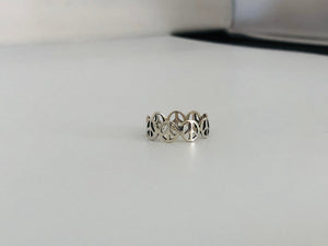 Peace sign Ring - Sterling Silver Stacking Ring