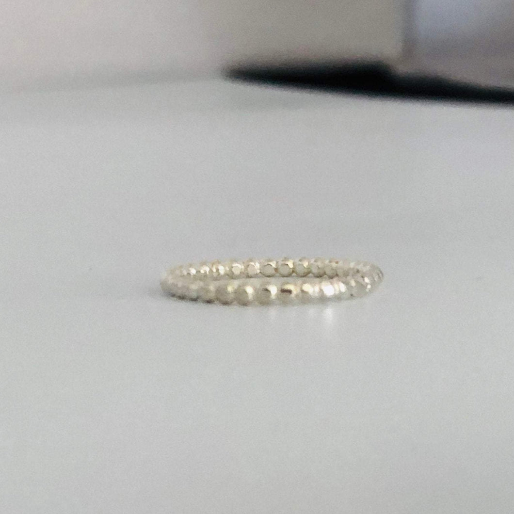Silver bead Ring - Sterling Silver Stacking Ring