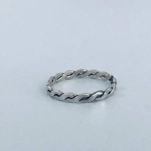 Silver Braid Ring - Sterling Silver Stacking Ring