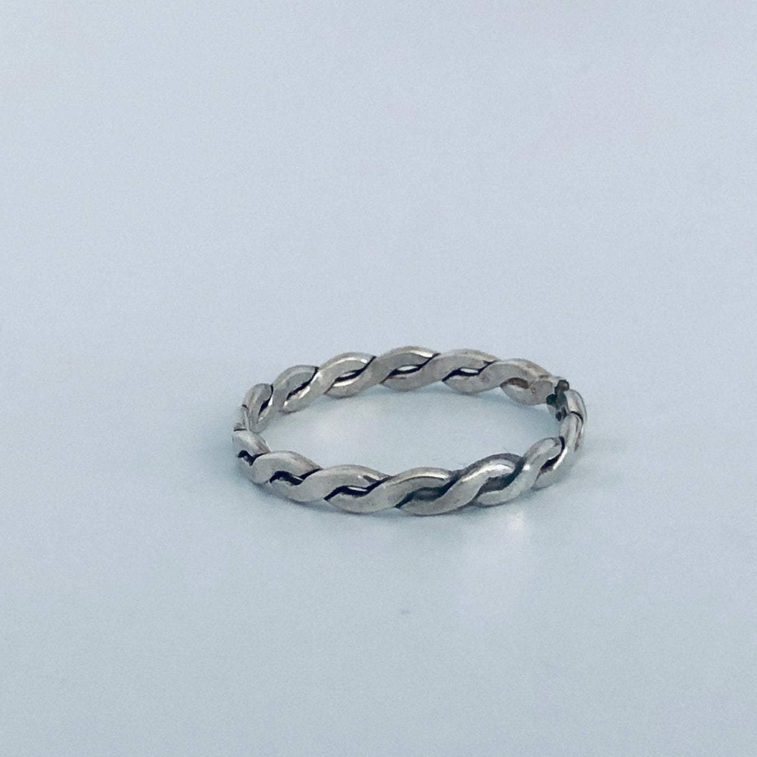 Silver Braid Ring - Sterling Silver Stacking Ring