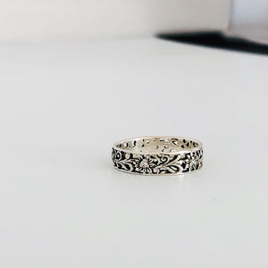 Sunflower Ring - Sterling Silver Stacking Ring